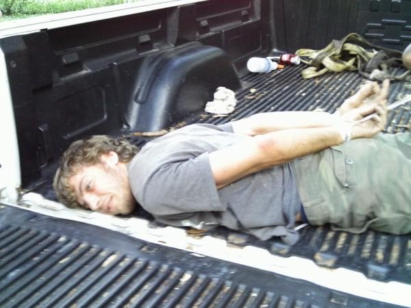 CapturedCamo's tweet photo. Hogtied and left in his truck. https://t.co/VsH803CCSy