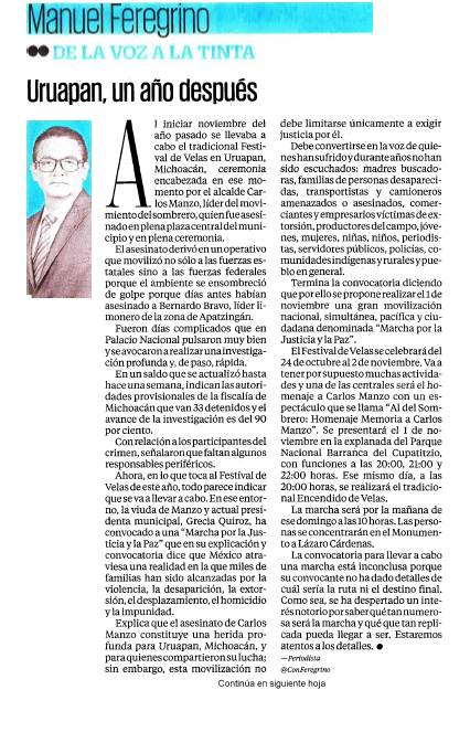 FelipeLeonLopez's tweet photo. Uruapan, un año después @ConFeregrino https://t.co/BL6PxwU1Gb
