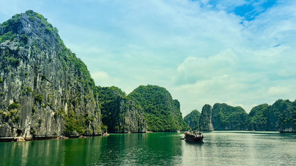 Carloos1993's tweet photo. Vịnh Hạ Long, kỳ quan thiên nhiên với hàng nghìn đảo đá vôi hùng vĩ giữa làn nước xanh ngọc. https://t.co/tncy5FNAZE