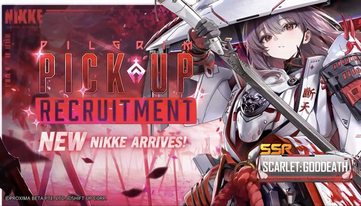 1luckyrave's tweet photo. I HAD A REALLY GOOD FEELING ABOUT SCARLET BEING ON OF THE UNITS. SO EXCITED TO SEE THAT SHE’S GONNA BE ONE OF THE ANNI UNITS! 😁🩶🗡️#ScarletGodDeath #Scarlet #GoddessofVictoryNIKKE #MariaN #NIKKE4thAnniversary https://t.co/CysueYd83p