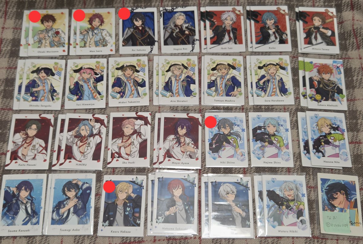 kurou1109's tweet photo. 【交換】
あんスタ ぱしゃっつ 10ユニ  10 UNIT SONG

譲)画像参照
求)凛月 ひなた ゆうた
🔴は凛月との交換。

天神手渡しまたは郵送(2点〜)
2winkは同数集めたいため、枚数によっては1部お断りする場合があります。
検索からでもお気軽にお声がけ下さい。 https://t.co/q9Tu4CILaS