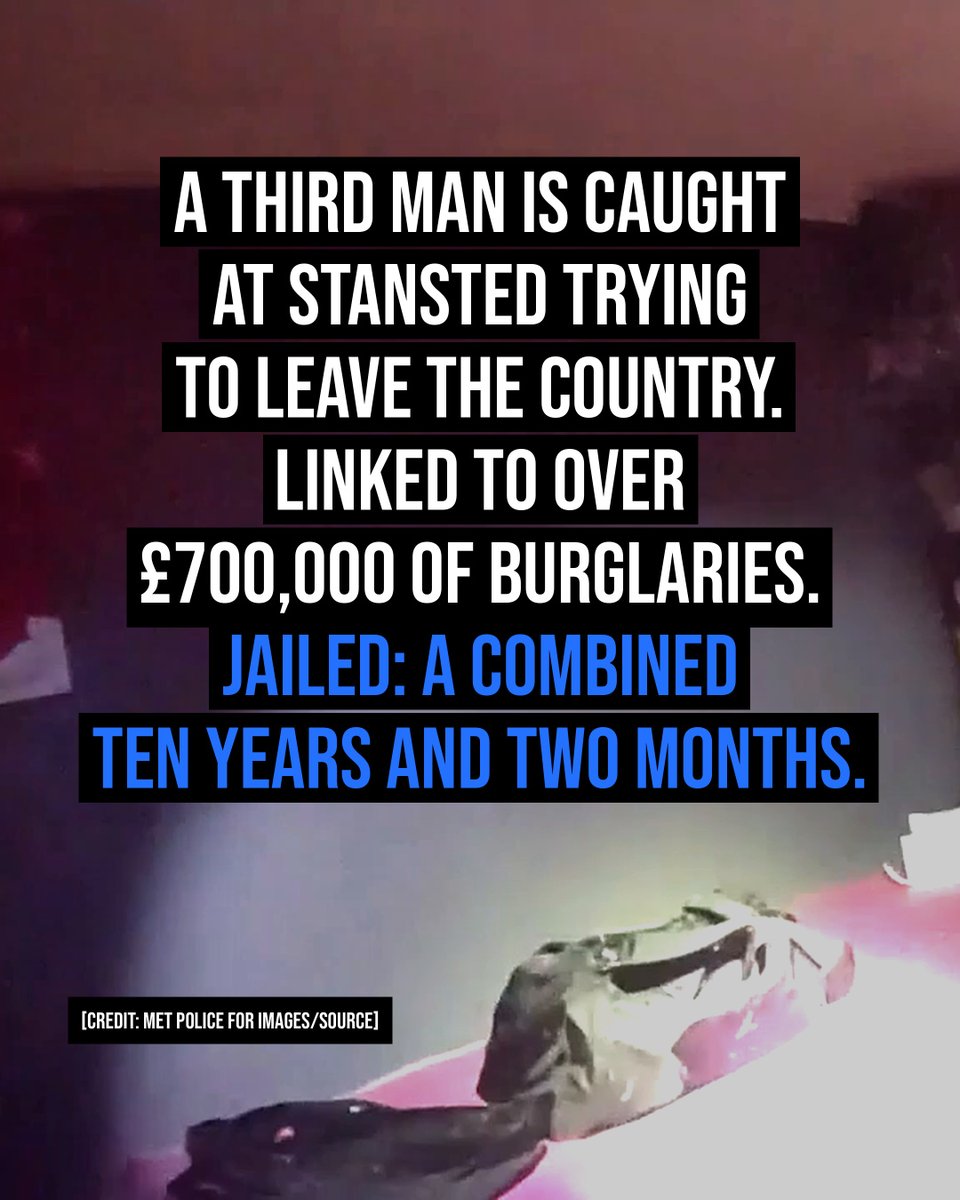 UKCopHumour's tweet photo. 𝗧𝘂𝗻𝗻𝗲𝗹 𝗩𝗶𝘀𝗶𝗼𝗻
Burglars caught digging through a wall into a Tooting jewellers are jailed

At 03:12 on Friday 17 July, Met officers were called to reports of a suspected burglary on Mitcham Road in Tooting, south London. They arrived within minutes.

One man was arrested straight away in a nearby alleyway. After a search of the area, officers found a second man hiding on a rooftop and put him in handcuffs.

Then they looked inside. The pair had broken into a massage parlour next door to a jewellery shop, and the plan was to tunnel through the wall into the jewellers. Bags of tools and digging equipment were found inside.

A third member of the group was arrested later that day at Stansted Airport as he tried to flee the country.

The Met's Flying Squad linked the group to a series of burglaries across London between May and July, mainly at jewellers, worth more than £700,000 in total. Their method: tunnel in overnight and get round the security systems.

All three pleaded guilty in August to conspiracy to commit burglary. On Friday 23 October at Kingston Crown Court they were sentenced to a combined ten years and two months in prison.

A whole summer spent tunnelling into jewellers across London, and the grand finale was one bloke hiding on a roof, one in an alley and one trying to leg it to Ireland. 🤦🏻‍♂️ Ten years between them to plan the next one, and this time the walls are a lot thicker.

[Credit: @Metpoliceuk]
#MetPolice #Tooting