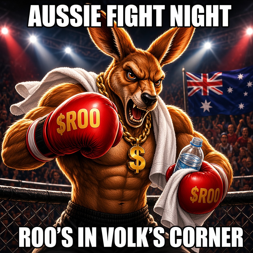 RugRooSOL's tweet photo. Volk walks out tonight and Roo's already lost his voice 🦘🥊

Volkanovski vs Evloev. Who are you picking to win? Drop your pick (and the round) below 👇 https://t.co/60s3jIEnAp