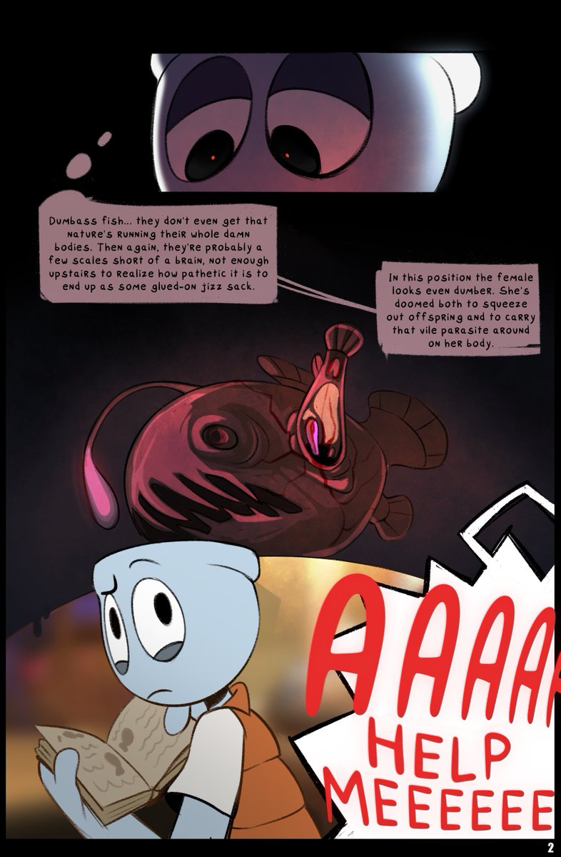R_rBox's tweet photo. Anglerfish

📖 42 page comic, NSFW, complete

❤️Shrimpo/Finn, Finn/Squirm, Shrimpo/Goob (maybe)

🪶Psychology, codependent relationships, relationship addiction

I recommend not eating while reading the spicy scenes ;D Enjoy! 🍿

If you'd like to leave me a little tip to support my work, I'd be incredibly grateful! You can find my Patreon link in my bio. Thank you so much for all your support, my dears! I love you all! :3

1\11