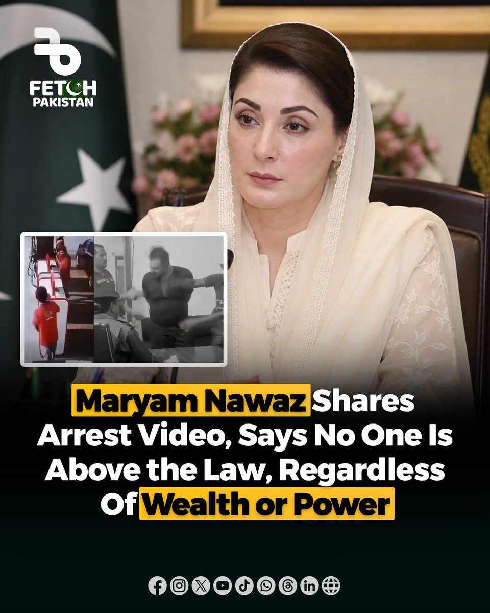 FetchPakistan's tweet photo. Punjab Chief Minister Maryam Nawaz has shared a video showing a petrol pump employee slapping a man in police custody after his arrest. Police said the suspect, identified as Idrees Bhatti, allegedly assaulted the employee in Lahore after being asked to stop smoking at the petrol station. Maryam Nawaz stressed that wealth, influence and political connections should not shield anyone from accountability under the law.

#fetchpakistan #MaryamNawaz #Lahore #Justice #PakistanNews

Disclaimer: This report is based on Pakistani media reports published on October 23–24, 2026.