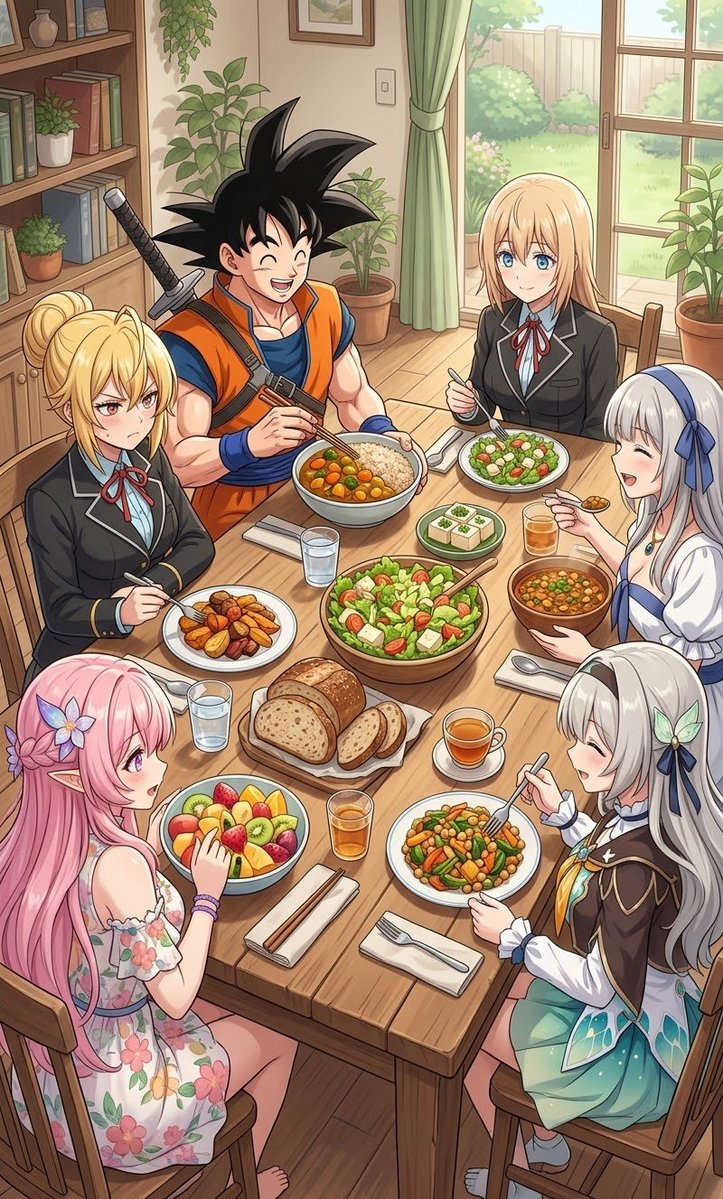BrianJesusChav1's tweet photo. Día Nacional de la Comida (National Food Day):
Comiendo Comida saludable, nutritiva, accesible y sostenible en casa.
#AIArt #AIart #Anime #Comida #HSR #DBS #SonGoku #ZZZ #OtomeGame https://t.co/xtYp3PsjO4
