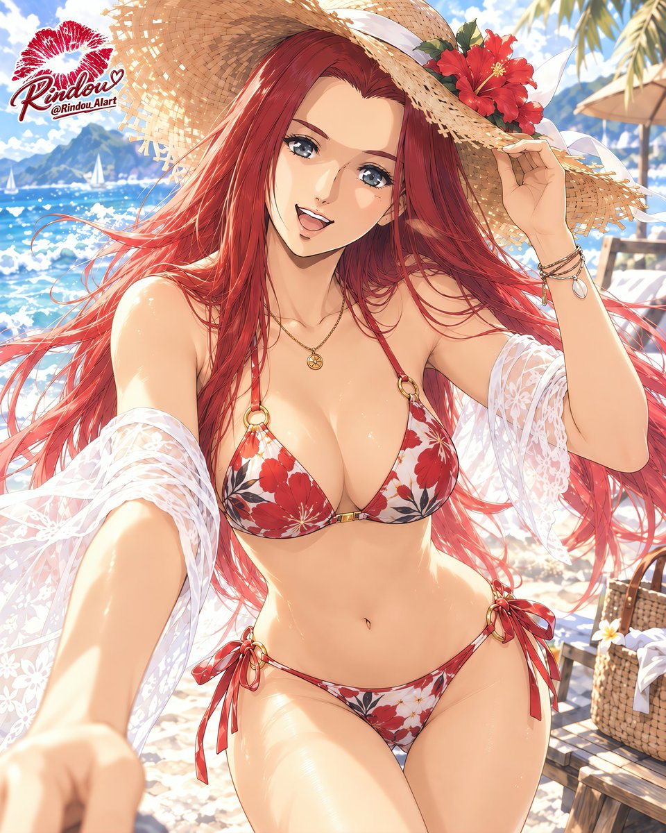 Rindou_AIart's tweet photo. 「ふふっ、今日は任務もお休み♪

こんなに綺麗な海なんだもの、
思いっきり楽しまなくちゃ！

ねえ、そっちで見てないで。
ほら、一緒に行きましょ！☀️🌊」

#クリスチーナマッケンジー
#ガンダム0080 #ポケットの中の戦争 https://t.co/OqkcKcKO0r