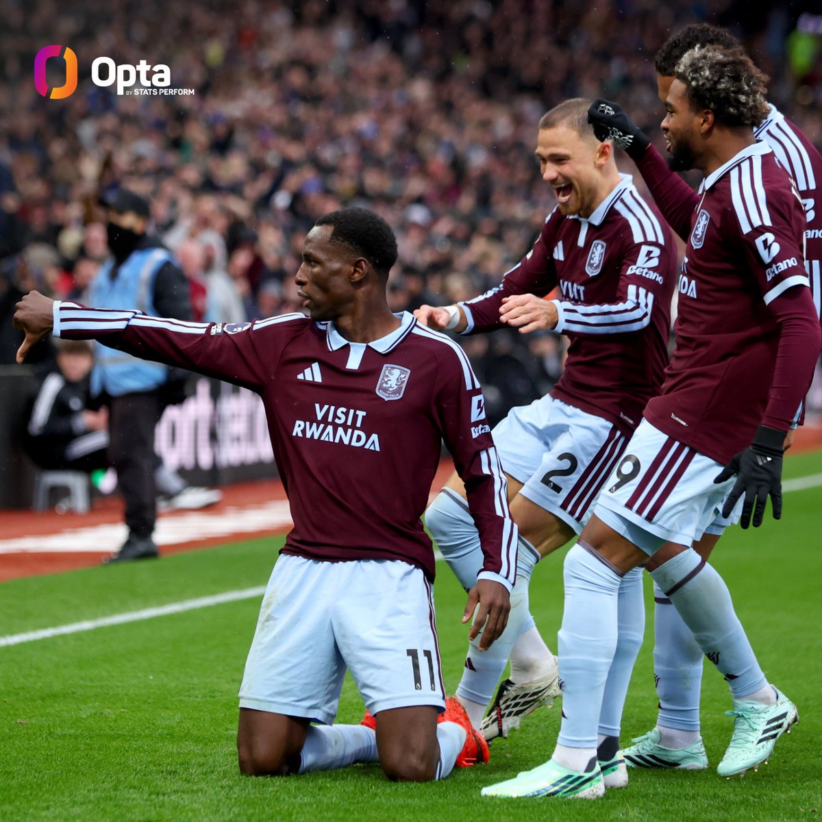OptaJoe's tweet photo. 3 &amp; 4 – Aston Villa are the first side to win three successive Premier League games against Manchester City since Liverpool in December 2016 and the first to win four successive home league matches since Spurs in February 2023.

Heroes. https://t.co/xFZzWPNaIP