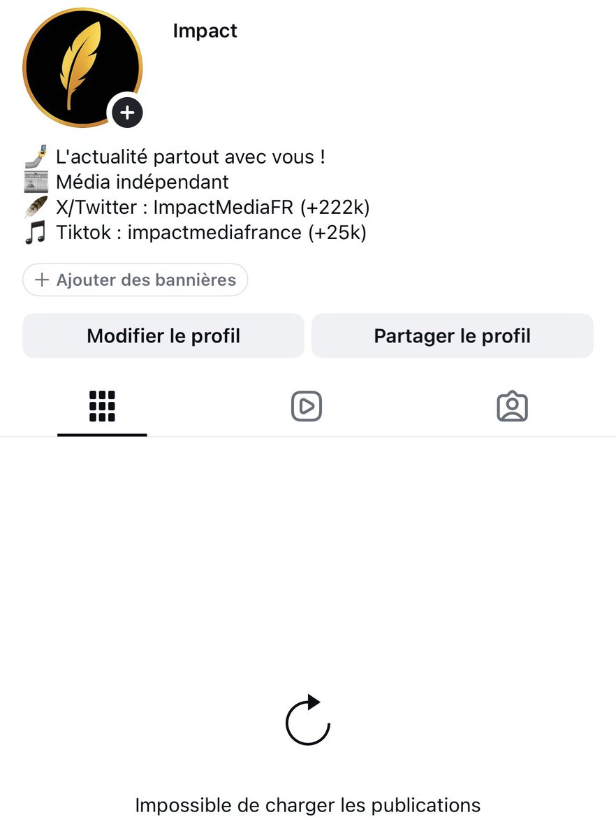 ImpactMediaFR's tweet photo. ⚠️ Notre compte Instagram, qui cumulait plus d’un MILLIARD de vues en 90 jours et comptait 402 000 abonnés, a été SUSPENDU, peut-être définitivement.

Notre compte X semble, lui aussi, subir des restrictions de visibilité depuis hier.

Nous sommes dans l’incompréhension la plus totale face à cette situation.