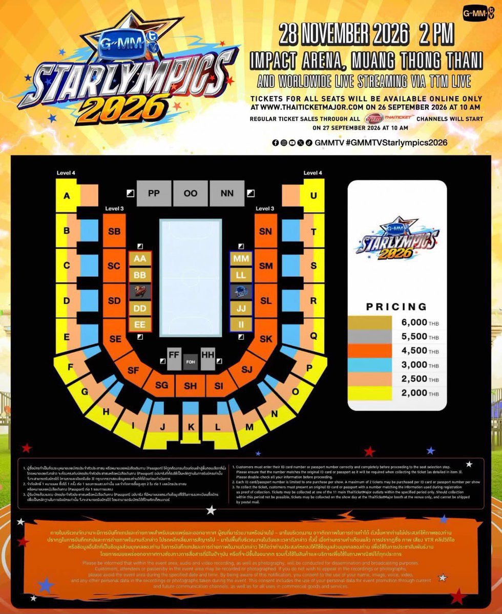 BM_ticketing's tweet photo. 🚨EXTRA TICKETS SECURED 🚨
🎟️🎟️WTS

GMMTV STARLYMPICS 2026 IN BANGOK 

🗓 Sat. 28.11.26
📍 Impact Arena

🎟️ Zone AA
🎟️ Zone SB

✅ Adjacent seats 
International fans are welcome 

📥DM please 
#GMMTVStarlympics2026 https://t.co/3SxRq2PUFF