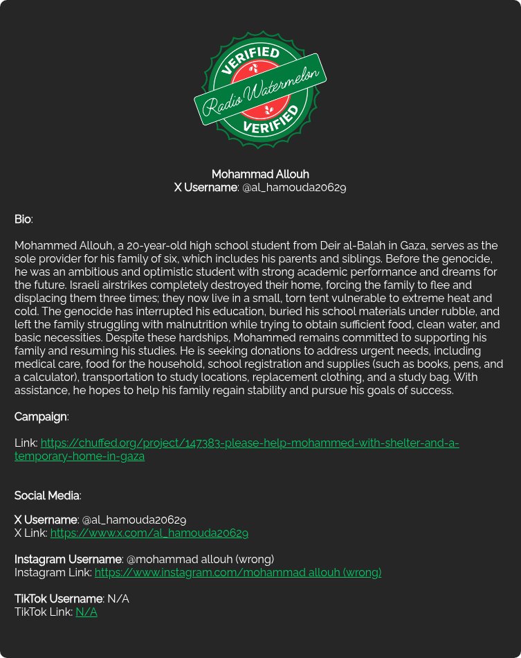 mearajbhagad's tweet photo. #VerifiedByRadioWaterMelon
Kindly help in any possible way you can.
Like, retweet, donate, quote, share, comment, pray.
#FreePalestine 🇵🇸 .
https://t.co/BJEfrWU6MV https://t.co/hYphAO9FYW