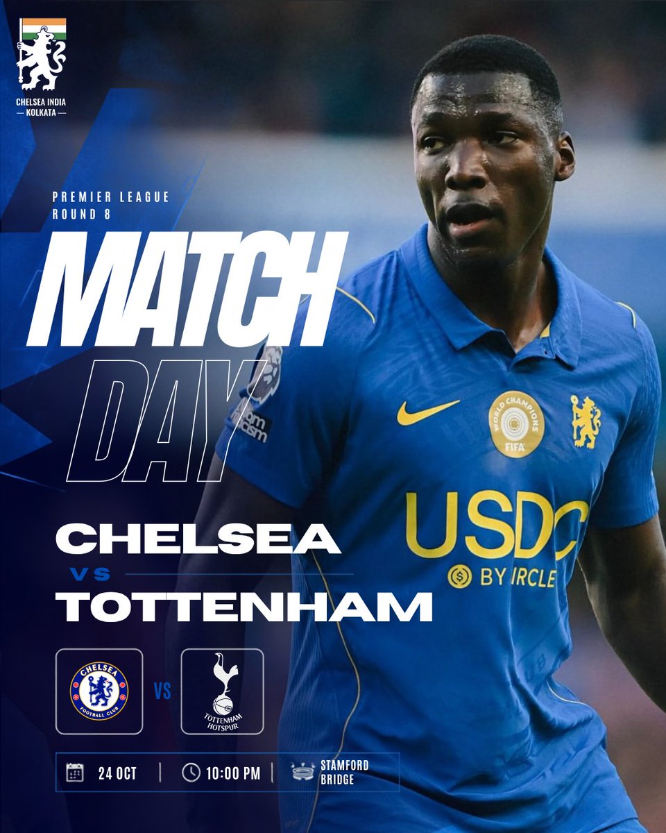 CISCKolkata's tweet photo. Our Blues take on the Spurs
Gear up for a smacking weekend
Drop in your thoughts 💙
#Chelsea #Cfc #ChelseaIndia #Cisck #PremierLeague https://t.co/dPjoFydTj8