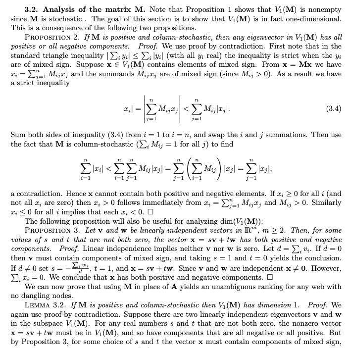 antoniolupetti's tweet photo. "The Linear Algebra Behind Google" is a short paper that explains the mathematics behind Google's original PageRank algorithm.

The paper covers eigenvalues and eigenvectors, stochastic matrices, Markov chains, and iterative methods, using numerical examples and graphs to illustrate how PageRank works.

Beyond the algorithm itself and the original paper by Larry Page and Sergey Brin, this is an interesting read for anyone curious about how linear algebra applies to one of the most influential algorithms in the history of the web.

https://t.co/NlGMELVK6W