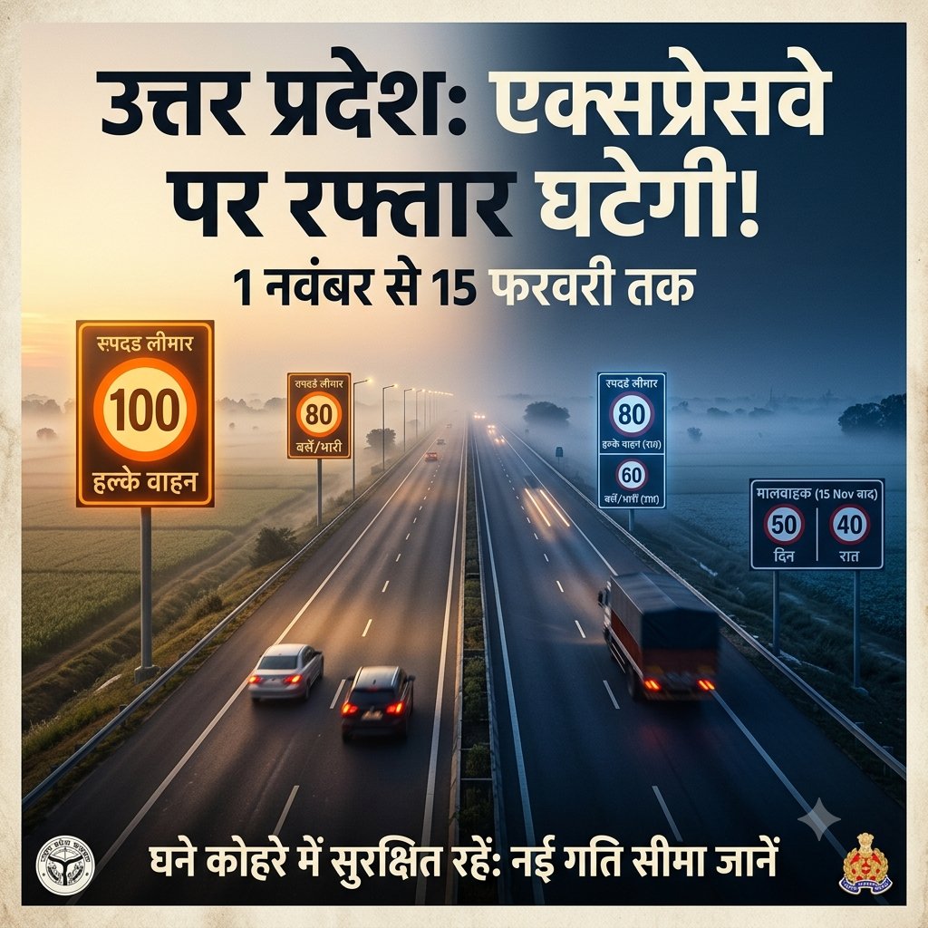 Pawansi8055's tweet photo. यूपी के सभी एक्सप्रेसवे पर पहली नवंबर से गाड़ियों की रफ्तार घटेगी, जानें नई स्पीड लिमिट
#UttarPradesh
#UPNews
#UPEIDA
#Expressway
#SpeedLimit
#RoadSafety
#UPExpressways
#SafeDriving https://t.co/WHuUTg5y9G