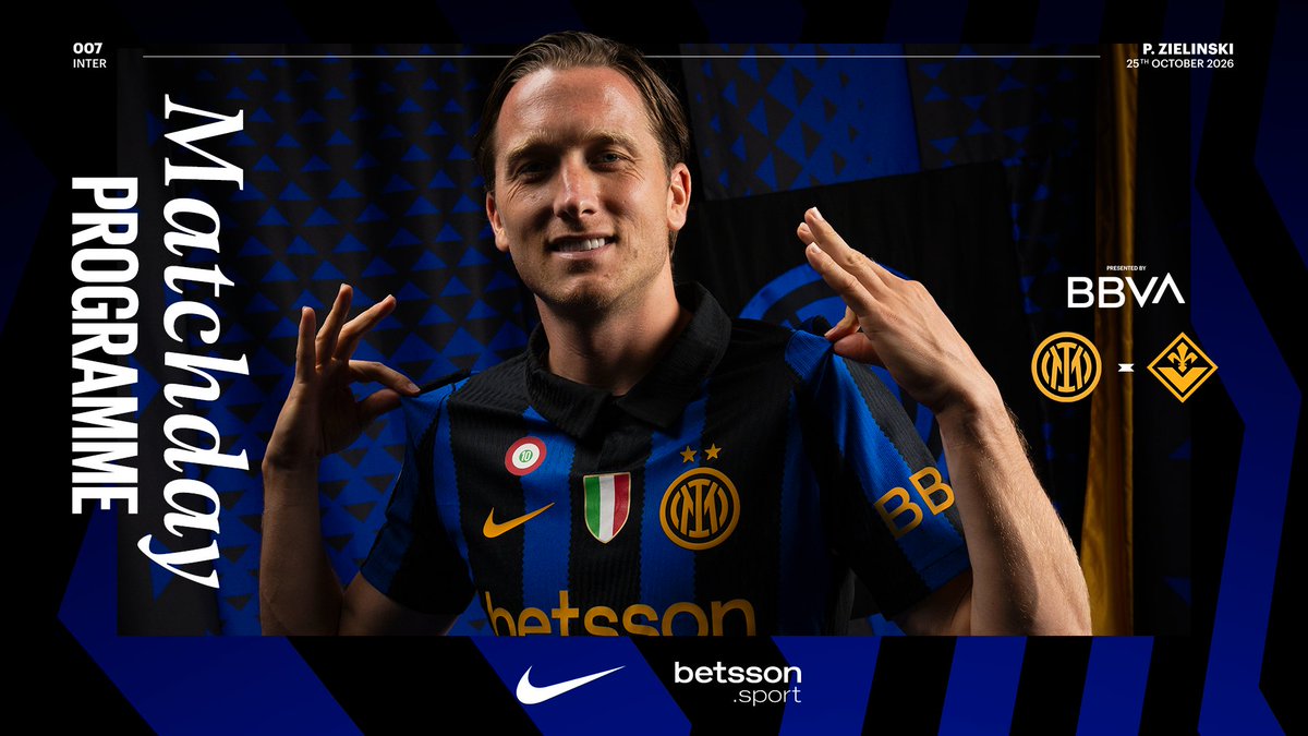Inter's tweet photo. Primo lunch match della stagione 🍽️⚫🔵

Nel nuovo Matchday Programme: Zieliński, cruciverba e tante curiosità su Inter-Fiorentina.

Spazio anche a Karólína Lea Vilhjálmsdóttir e Riccardo Melgrati 📖

👉 https://t.co/iIHrRoB0kN
@bbva https://t.co/YDJy4XwEla