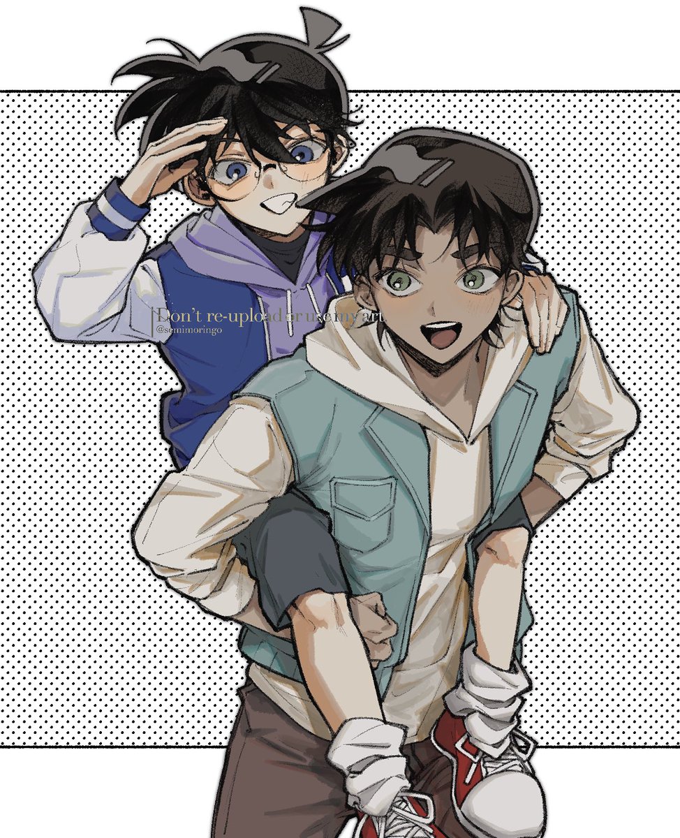 mmnnzzmm's tweet photo. 再掲　平次とコナン https://t.co/EaQvCMyqt8