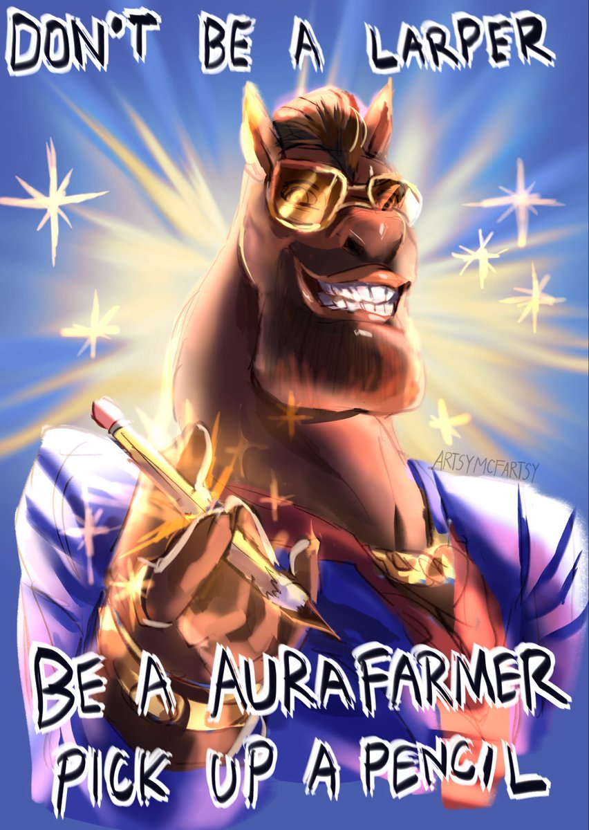 ArtsyMcfartsy's tweet photo. Aura Farmer says no to AI! #aurafarmer https://t.co/KFS02YUGye
