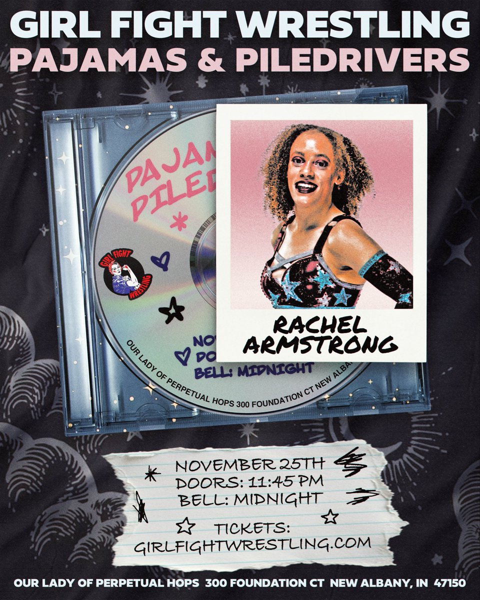 GirlFightWrest's tweet photo. Some people are more than just part of the show. They ARE the heart and soul of it. โค๏ธโ๐ฅ
@Armstrong18Rach is the H&S. Part of what makes GFW so special. Now, sheโs bringing that energy to THE SLEEPOVER!
๐
Nov 25
๐ช11:45
๐Midnight
๐ OLPH
๐๏ธ https://t.co/KqNTs7XveY
#MidnightGF https://t.co/IcHwbioY0i