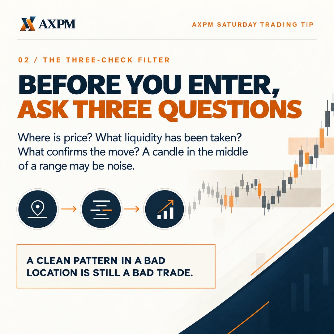 axpmglobal's tweet photo. In today’s AXPM ChartLab Trading Tips, we’re looking at the bullish engulfing candle and why the pattern alone isn’t enough to confirm a setup.

Where it forms, the liquidity around it and how the candle closes all matter.

Swipe through this four slides for a simple breakdown of what to look for before taking a trade.

Remember, a strong candle means little without the right context.

Educational content only. Trading leveraged products involves significant risk and may not be suitable for all investors.
#AXPM #TradingEducation #PriceAction #CandlestickPatterns