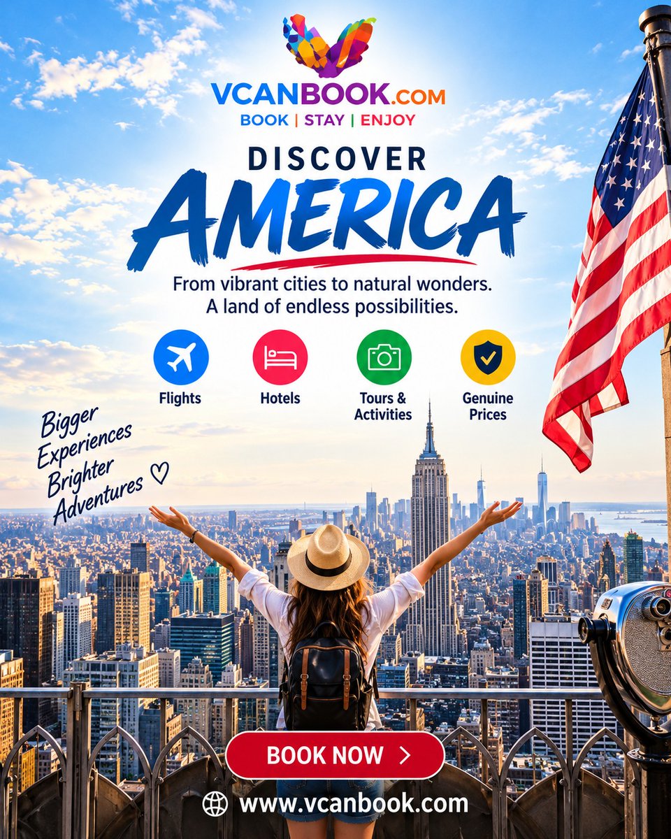 Ecenur75531818's tweet photo. Discover America: big cities, natural wonders, and endless possibilities. Create bigger experiences, brighter adventures, and unforgettable memories with flights, hotels, tours, and activities at genuine prices. https://t.co/3ghkyGMlNq