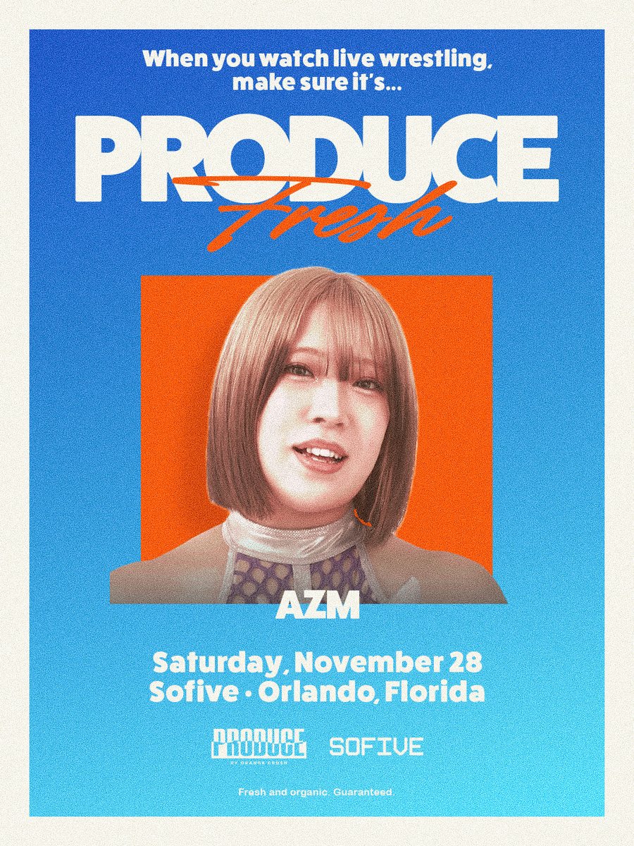 PRODUCENYC's tweet photo. *BROOKLYN AND ORLANDO*

O2LINE are coming to PRODUCE for two shows in November!

The GODDESSES OF STARDOM Champions AZM and MIYU AMASAKI will be at Vol. 7: FRIDAY on 11/27 in Brooklyn, NY and PRODUCE Fresh in Orlando on 11/28

TICKETS ARE ON SALE NOW!

Vol. 7 TIX: https://t.co/qlguuGUF0F
Fresh TIX: https://t.co/yeA57Kn0fj