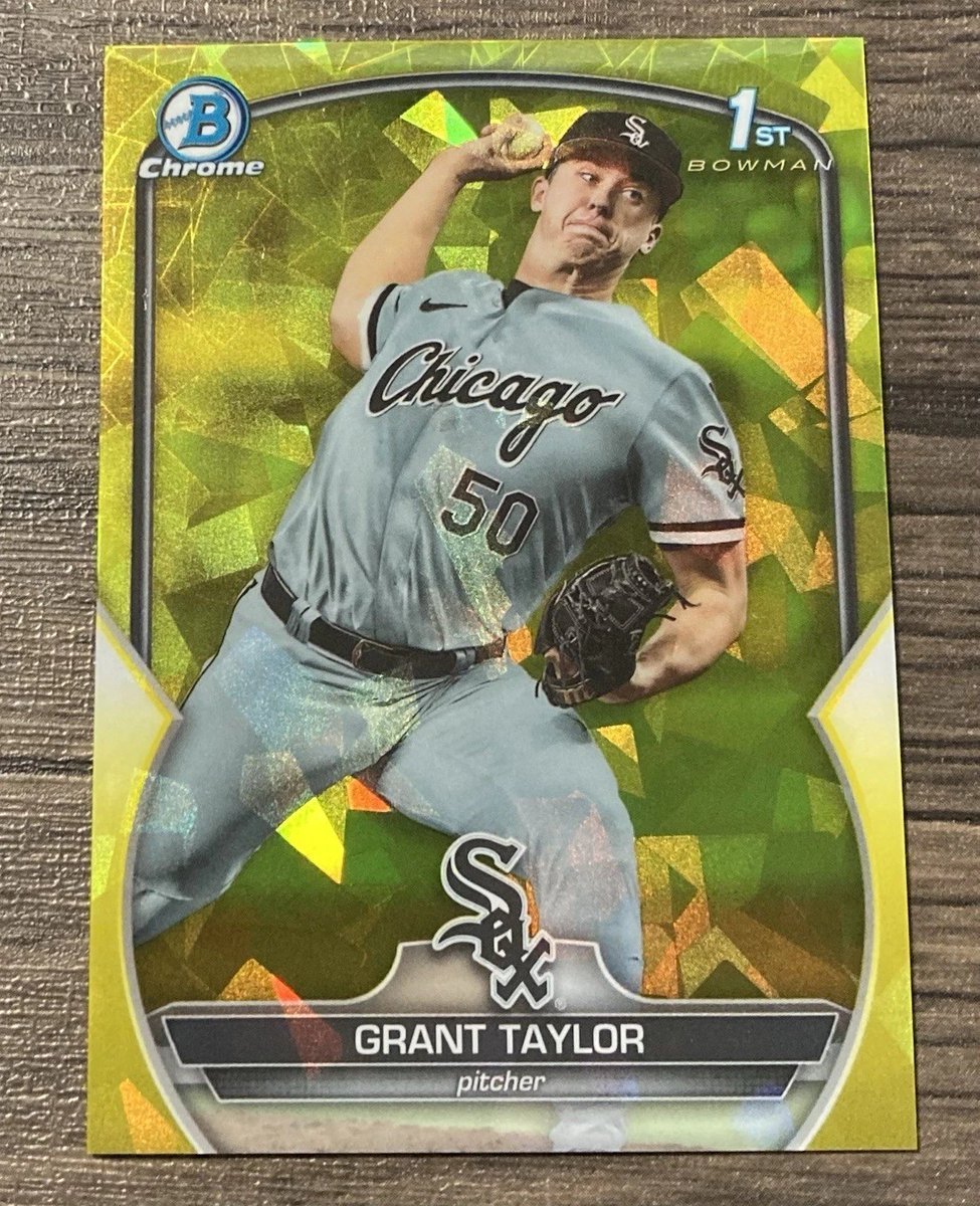 CardsSmada's tweet photo. Have this ending today, no bids yet - Grant Taylor 1st Sapphire Yellow /75 with a back crease

https://t.co/AuibQx3hXW https://t.co/FDvvNeOqCK