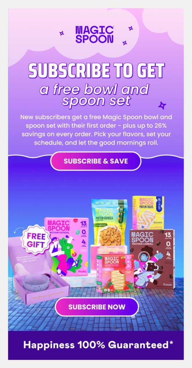 faberxco's tweet photo. Best designed DTC emails I've seen lately.
Saved you signing up to every brand:

1Magic Spoon welcome offer
2The Fleece Company abandoned cart
3MUD\WTR campaign
4Jones Road campaign

What each one does well ↓ https://t.co/5B2aHTkPnw