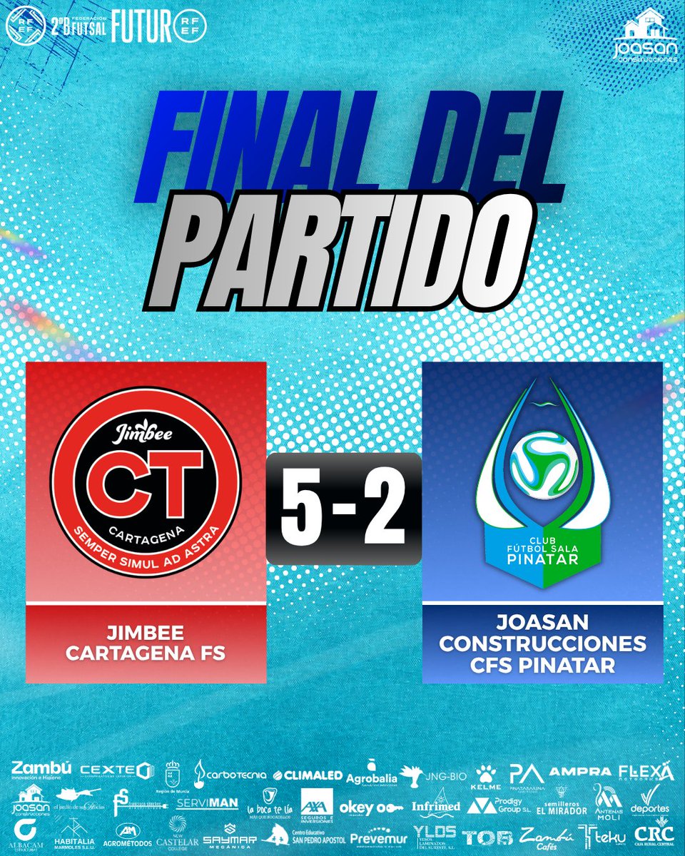 ZambuCFSPinatar's tweet photo. FILIAL 🦩 | ❌El Joasan Construcciones CFS Pinatar cae derrotado en la visita a Cartagena 

🙌🏻¡Nadie baja los brazos, seguimos dándolo todo, las victorias llegarán!

#GOJoasan #CFSFactory https://t.co/3RFhanLVSR
