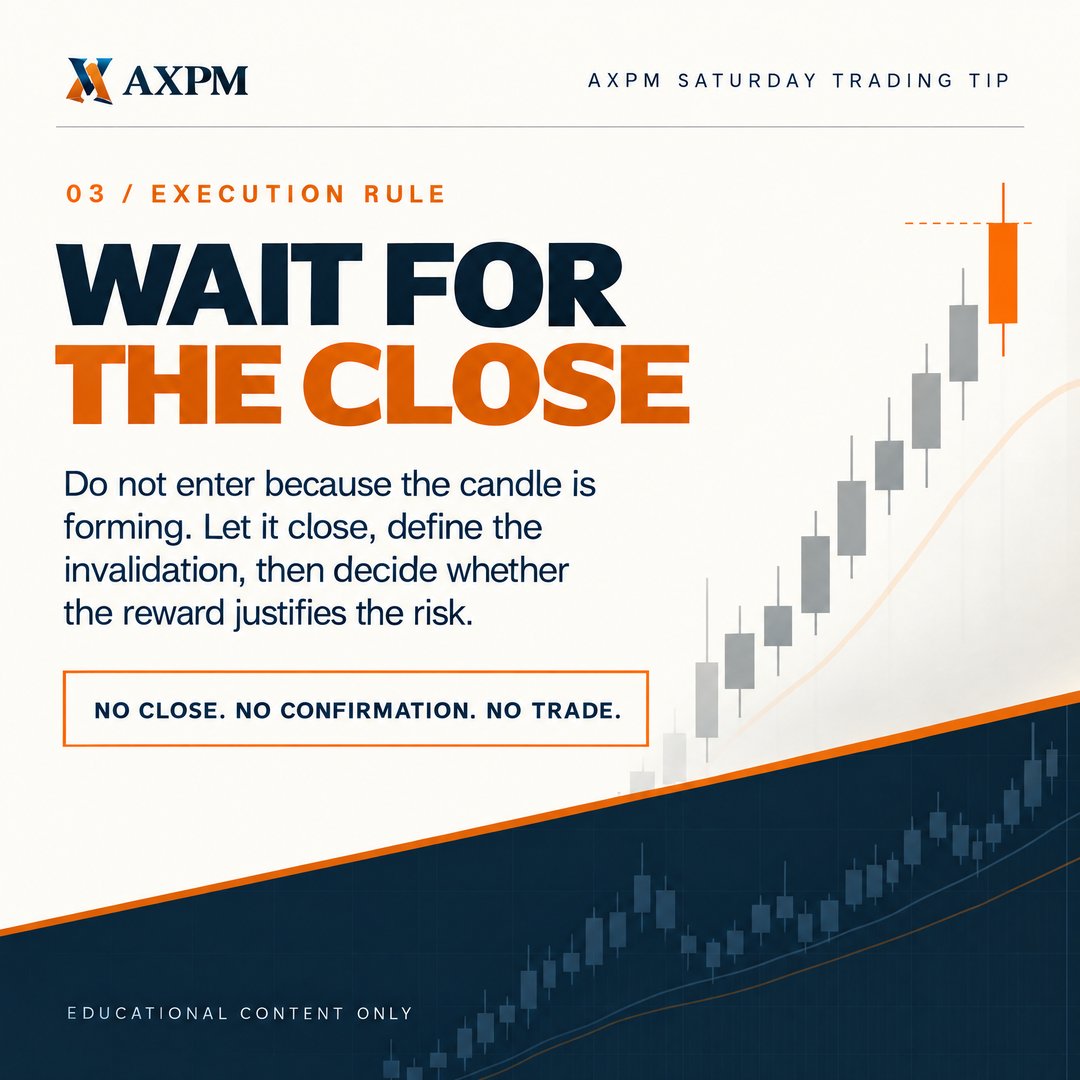 axpmglobal's tweet photo. In today’s AXPM ChartLab Trading Tips, we’re looking at the bullish engulfing candle and why the pattern alone isn’t enough to confirm a setup.

Where it forms, the liquidity around it and how the candle closes all matter.

Swipe through this four slides for a simple breakdown of what to look for before taking a trade.

Remember, a strong candle means little without the right context.

Educational content only. Trading leveraged products involves significant risk and may not be suitable for all investors.
#AXPM #TradingEducation #PriceAction #CandlestickPatterns