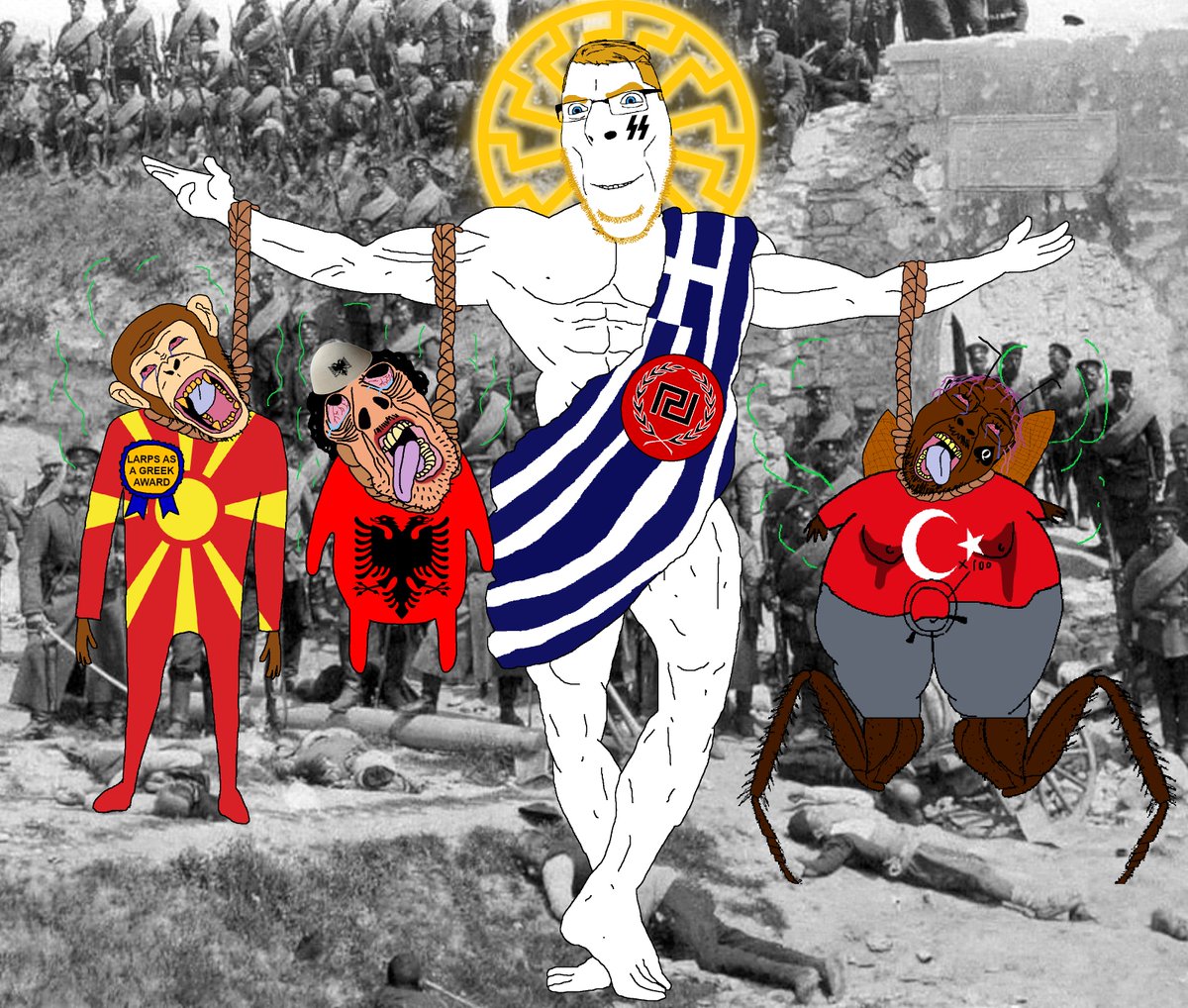 Toleelad's tweet photo. @KingottoofGreec >stealing history and genociding all ethnic Albanians and replacing them 
Erm based? https://t.co/vf1bSPRCWn