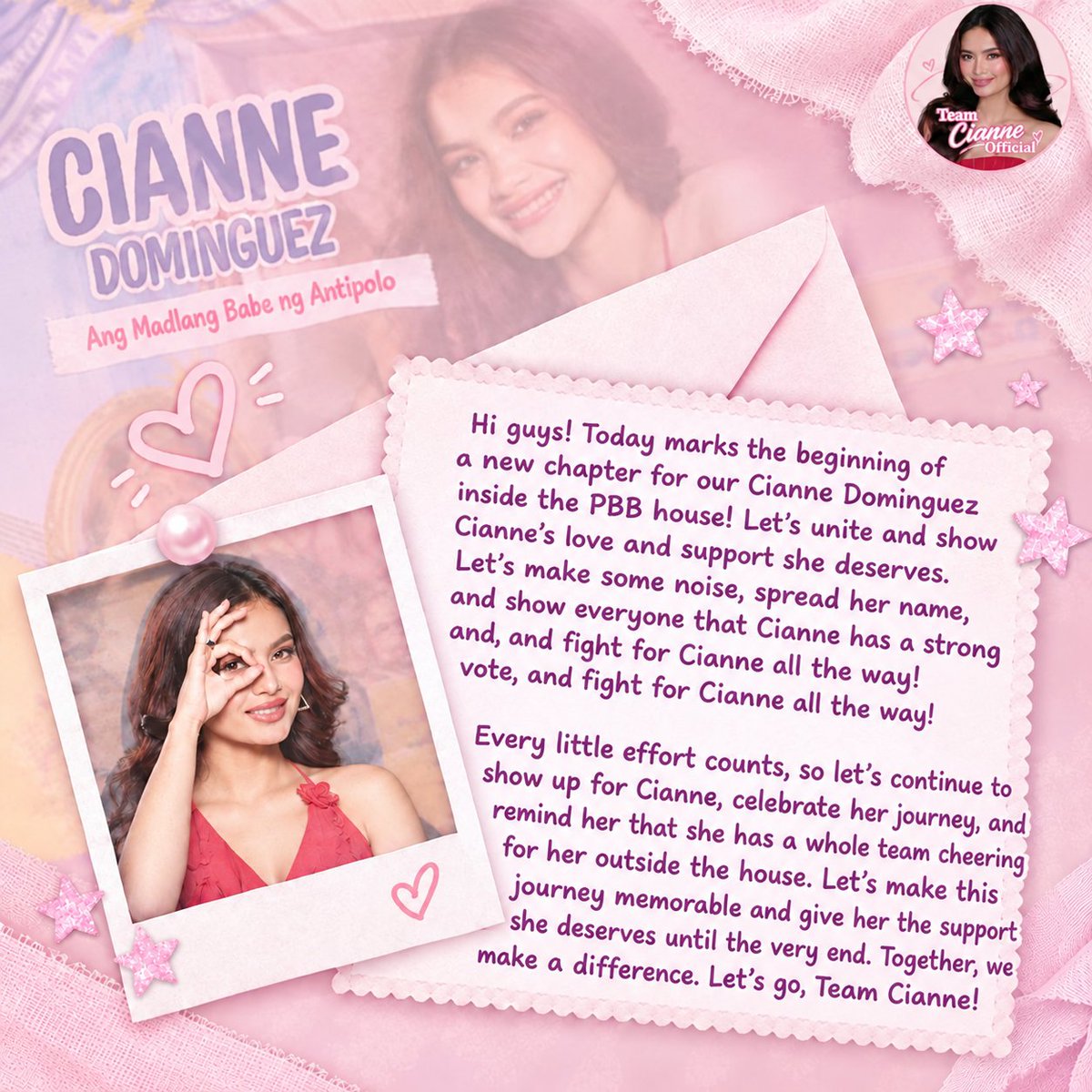 solidcianneofc's tweet photo. Cianne Dominguez’s PBB journey starts now! Let’s fill her timeline with love, show our support, and cheer her on through every challenge. One team, one goal, all for Cianne! 🌸🩷

#PBBCollab3point0 
#CianneDominguez | CianneDominguez https://t.co/17EYSSkGcP