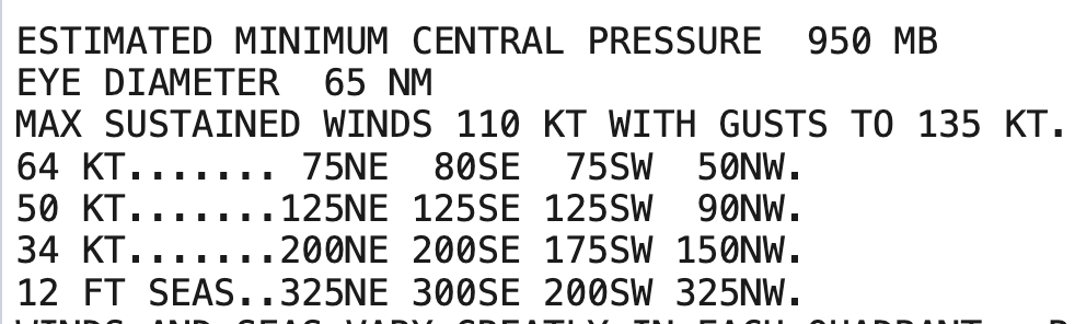 BigJoeBastardi's tweet photo. other reasons. 1) Very large at that time, so its inflow, if you took vector analysis, was aimed where it was moving towards. The larger the storm, the harder it is to weaken.  ( Also the weaker the storm the harder because its already week). This is exactly why the power and impact scale is so dang good: size matters with hurricanes, 50 kt and 34 kt windfields both get the same rating, with spot wind at the surface. A quick calculation of Wilma at landfall. Ike 2 days after landfall was knocking out power in the Ohio valley.  ( in fact Ike was the inspiration for the Power and Impact scale)   The upper flow was lined up nicely for maximum transport of wind down to the surface.  We see this sometimes in the northeast on the east side of hurricanes.    But this added fuel to my seeding of smaller, more intense storms coming to the coast as its a great anti-log as opposed to a storm that is focusing its fury as its coming to the coast.  So, based on the NHC report, Pressure gets a 3.5. Wind gets a 3.7; gusts get a 4.9; hurricane winds get a 2.6; 50 kt gets a 3.2; 34 kt gets a 3.6.  So it's a 3.6 without pressure adjustment (if rapidly falling, add; if weakening, subtract, since an intensifying storm will have better transport to the surface than a weakening storm). Classic case: Idalia ( weakening). In this case, power and impact and Saffir-Simpson were close ( NHC should use tenths at the least). Size matters, and so do gusts!  In the case of Ike, it was a high-end 3 on our scale. Think about it. Charley vs. Donna in southwest Florida.  Both cat 4s, but Charley can not hold a candle to Donna except within the 10 mile area of landfall