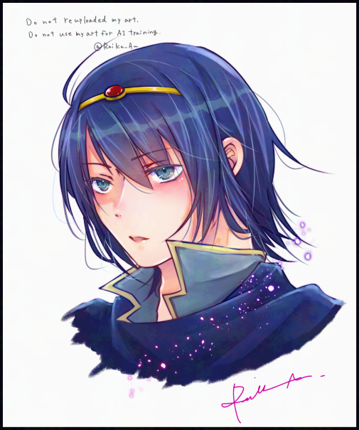 Raika_Am's tweet photo. さっきのブログを書くために書いた「資料を見ずに描いたマルス王子」

だからなんで資料を探さないのキミは
自分が描くために版権資料探すのなんか小っ恥ずかしさあるんだよ！だから滅多に版権を描かないんだよ！！ https://t.co/GyMy8QRZXS