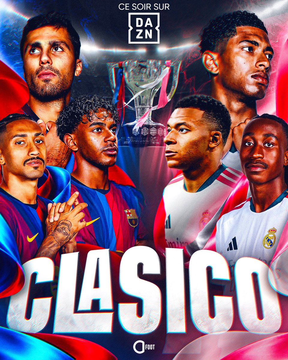 ActuFoot_'s tweet photo. 🚨🚨🍿 JOUR DE CLASICO 🇪🇸 !!!!

Dans l’Histoire des Clasico c’est :
106 VICTOIRES pour Barcelone 💙❤️
106 VICTOIRES pour le Real Madrid 🤍

Vous avez compris le premier enjeu du soir.

Au classement c’est :
DÉJÀ 6 POINTS D’AVANCE POUR LE BARÇA (ET SES 9 VICTOIRES EN 9 MATCHES) SUR LE REAL MADRID. 🤯

Vous avez compris le deuxième enjeu du soir.

9 VICTOIRES SUR LES 9 PREMIERS MATCHES DE CHAMPIONNAT : avec 10 ce soir le Barça peut battre le record du Real Madrid (9).

Vous avez compris le troisième enjeu du soir.

DEMAIN C’EST LA CÉRÉMONIE DU BALLON D’OR 🌕 : l’occasion pour certains d’envoyer un message fort avant la cérémonie.

Vous avez compris le quatrième enjeu du soir.

Celui-là : IL NE FAUT PAS LE RATER ! 🍿

LE CLASICO C’EST DIMANCHE SOIR SUR DAZN. 📺

Prise d’antenne à 20h.
Match à 21h.

🤝 en collaboration avec @DAZN_FR
