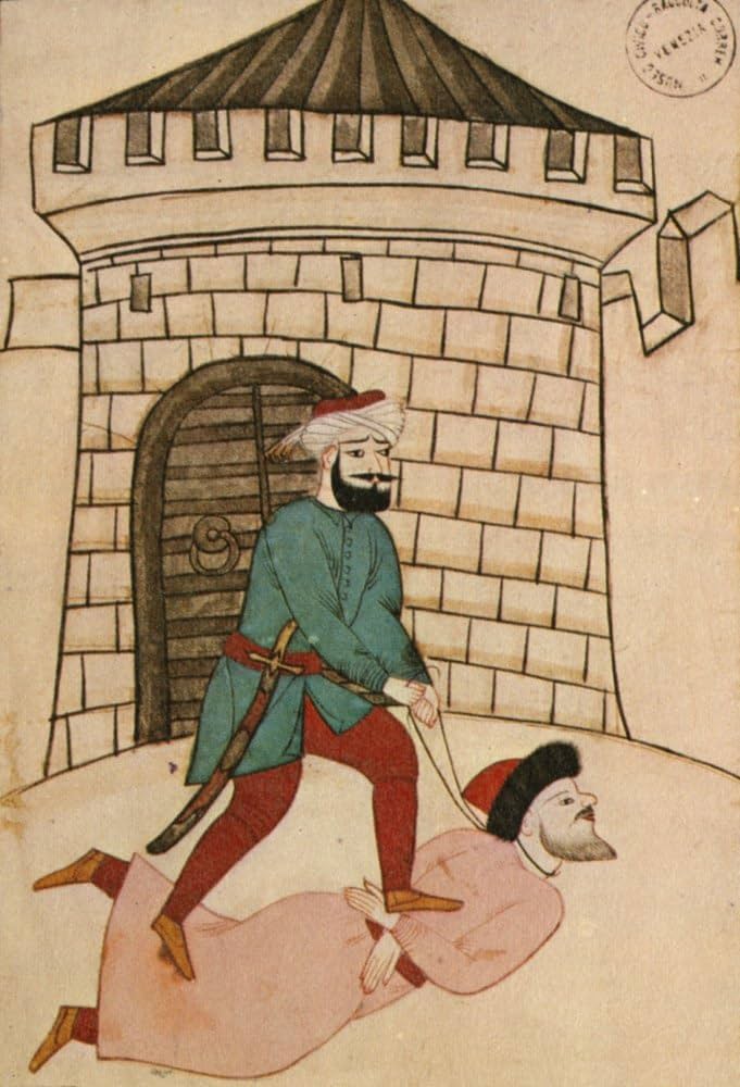 HomerPavlos's tweet photo. In Constantinople, the French academic doctor Pitton de Tournefort (18th century), witnessed the impalement of the Christian Greeks from the Muslims: "They lay the victim face down, after tying his hands behind his back, place a donkey saddle on his back, and two of the executioner's assistants sit on it to completely immobilize him. Another one holds his head pressed to the ground with both hands. A fourth assistant tears open the back of the victim's trousers with scissors. Then the executioner drives the stake, a wooden spit, as deep as possible. Next, he takes a wooden hammer and strikes the stake until the sharp end emerges at the chest. They then lift the stake upright and plant it in the ground. And as the poor wretch suffers, the Turks mock him, ridicule him, and call on him to convert to Islam and embrace the Muslim faith."

Pouqueville also recounts the tragic end of the Greek Thymios Vlachavas from Thessaly, following the uprising of 1808. He saw him in Ioannina, bound to a pole in Ali Pasha's courtyard: "calmer than the tyrant who was enjoying his torment, he looked at me with a serene gaze, as if wanting to make me a witness to the triumph of his supreme hour. He endured the executioner's blows without groaning or complaining. And the limbs dragged through the streets of Ioannina showed the terrified Greeks the remains of the last captain of Thessaly."

Kandyloros reports that the Muslim Kehaya-Bey "disembarked in Kalamata in 1805 carrying twenty thousand stakes for the impalement of the Greeks. He advanced inland, captured and impaled about six hundred of them."

Another form of torture was "the hooks." They consist of a scaffold erected at the entrance of cities. The executioner hoists the condemned man high on a pole using a pulley. Below the pole are fixed hooks. Then he suddenly releases the rope, and the condemned man falls with all his weight onto the hooks, impaling himself sometimes in the chest, sometimes in the armpits, or elsewhere on the body. And they leave him there to die. Often death comes after three days.

All these were inflicted on the Greeks who refused to embrace Islam and Muhammadanism.

Philosophers are the only ones who can once again save humanity and your soul. My purpose is to awaken you spiritually, so that you may break the chains that keep you imprisoned and terrorized by the fears and guilt manufactured by those who hate you and control the universities. Never forget that.

If you want to support me in the effort I’m making, please consider becoming a subscriber to my X account for only $2. I write about the ancient, medieval, and modern history of Greece and what Christians went through because of Islam. Always with primary sources and historical facts. Thanks for reading me and for all the support.

- Homer Pavlos