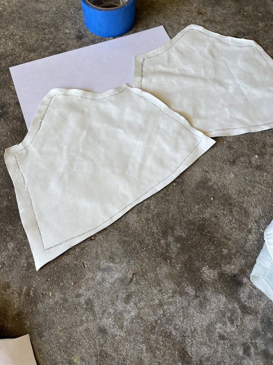 sniffleuff's tweet photo. 3. Gauntlets patterned and cut out before I had to go to work. My mom said she might work on it while I’m gone? She’s a fantastic costumer so I’m very thankful. I just hope she leaves some for me! https://t.co/XYm1IyRsMB