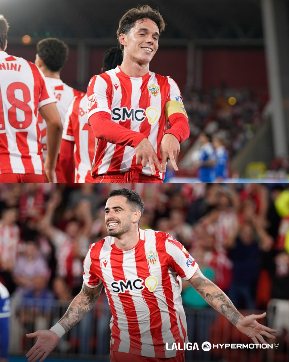 LaLiga2's tweet photo. lo de estos dos...🤩 

#LALIGAHYPERMOTION | @U_D_Almeria https://t.co/Qr3d2cTNpu