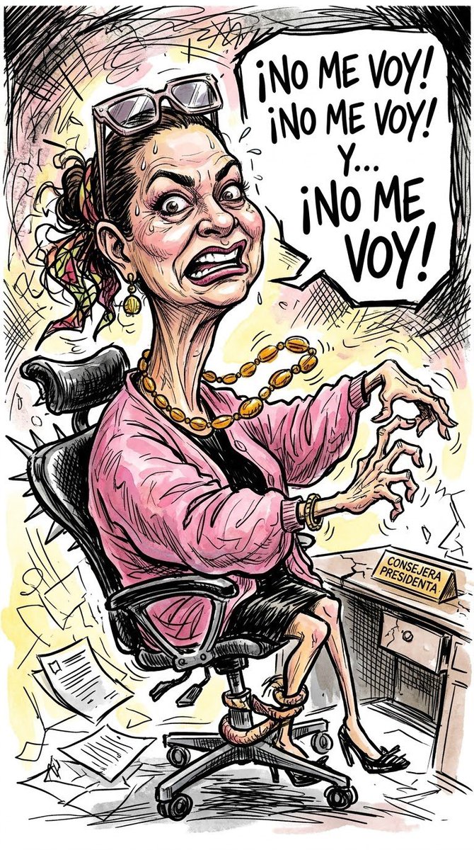 LOVREGA's tweet photo. Trasciende que Guadalupe Taddei se aferra a la presidencia del INE y se niega a renunciar. 

A pesar de la instrucción presidencial y de las presiones ciudadanas, dice que no va y enfrentará las denuncias de corrupción desde la titularidad del Consejo Electoral. 

Nadie respeta a @Claudiashein. Ya le tomaron la medida y saben que sus rabietas son inofensivas.