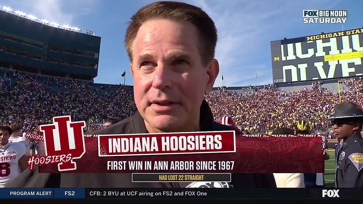 BetMGM's tweet photo. Curt Cignetti and Indiana win in Ann Arbor for the first time in 59 YEARS 😱 https://t.co/Np3RLuTdsf