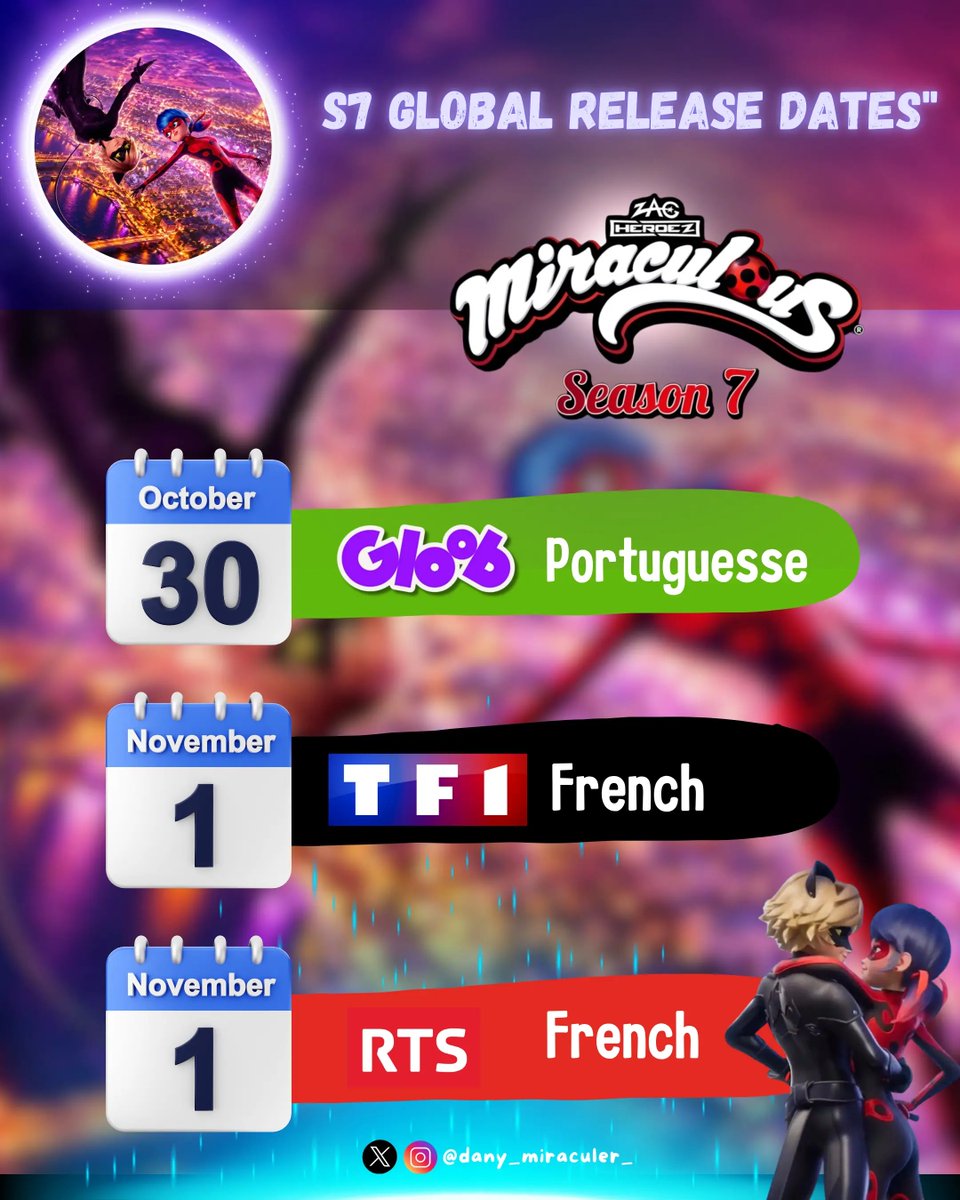dany_miraculer_'s tweet photo. 🚨✨ Fechas De Estreno Mundial Confirmadas hasta el Momento de la temporada 7 De Miraculous 👀🐞✨

#mlbs7spoilers #miraculous #adrinette #miraculousseason7 https://t.co/qhr9anJWVb
