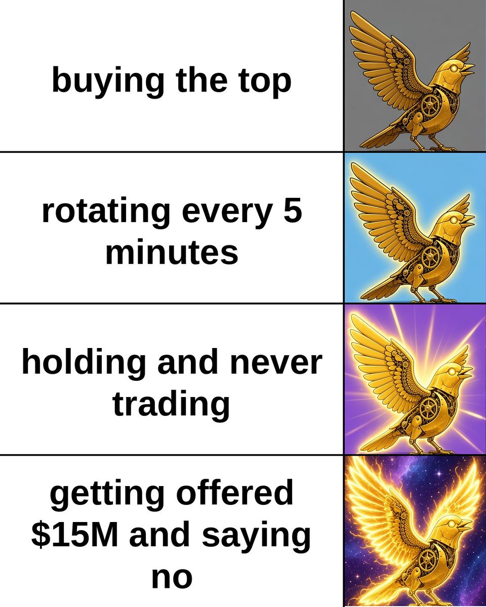 MollyNotForSale's tweet photo. Molly isn't a meme. She's a statement.

A golden bird was offered $15M. She said no.

No team dump. No presale. No price tag.
Just a community that understands one thing: some things aren't for sale. https://t.co/TYk1UWmzeQ