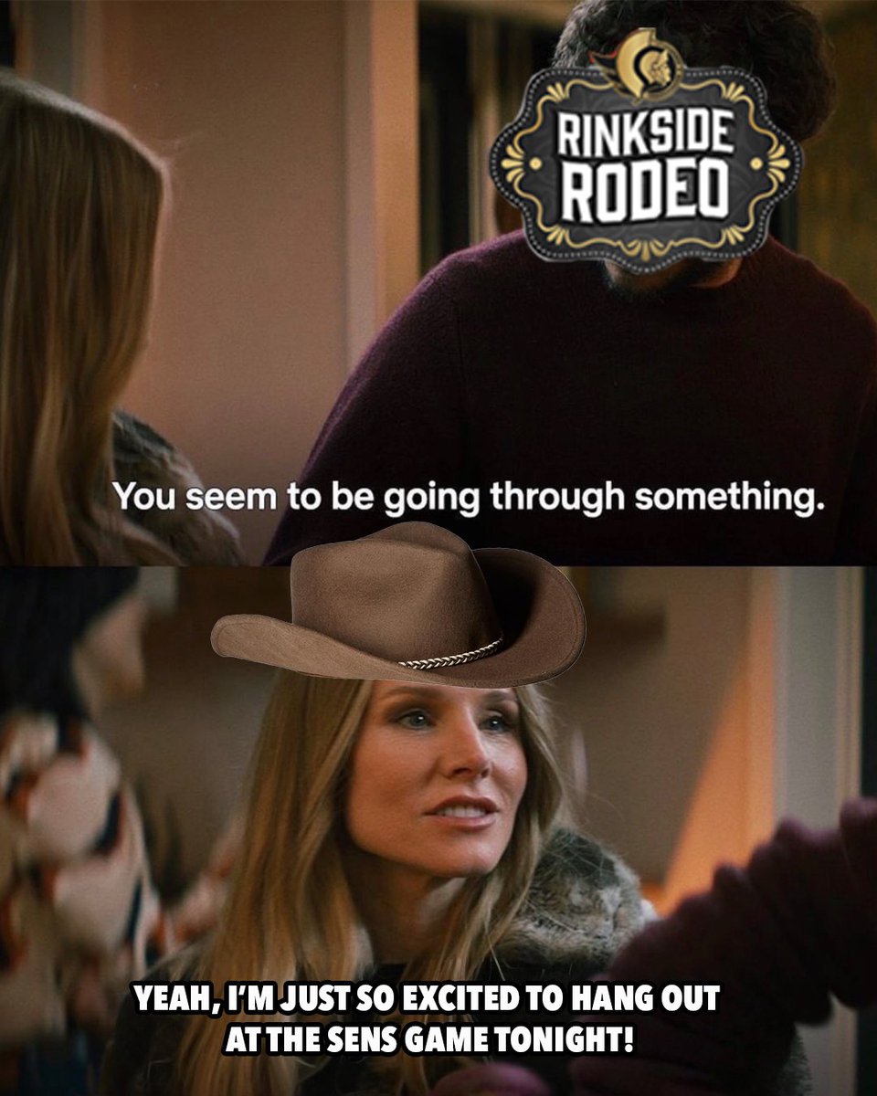 Senators's tweet photo. Are you ready for Rinkside Rodeo? 🤠

The Sens Saloon just opened on the plaza with:
- Mechanical bull rides 🐂
- $5 beer
- Cornhole and axe throwing 🪓
- Chili 🥣
- Live DJ 🎵
- Line dancing
AND MORE! https://t.co/gkZ0PjTna0