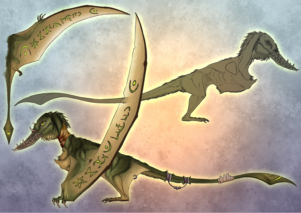 Mollish_'s tweet photo. I completely forgot to post this c0mm from months ago! It's a witch's familiar based on a Rhamphorhynchus :) https://t.co/AoOKHJAhRf