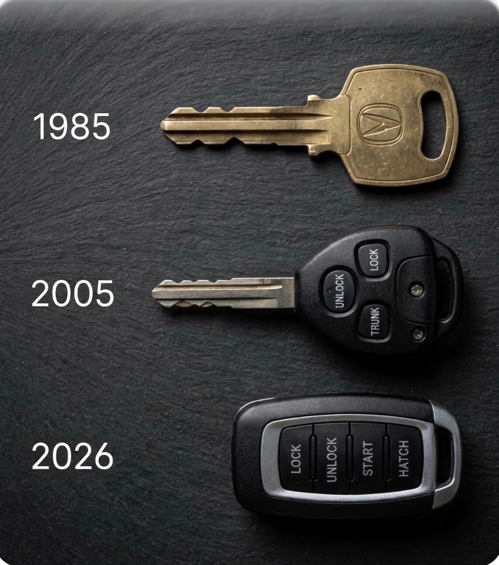 Oceanbreeze473's tweet photo. Car key technology peaked in  1985. Prove me wrong. https://t.co/QjyVgPDUjI