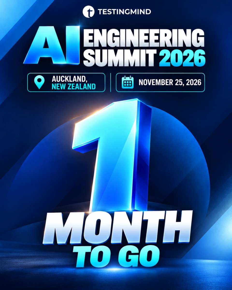 testingmindcon's tweet photo. One month to go, Auckland!

Explore AI development, synthetic data, and responsible AI delivery with industry experts at AI Engineering Summit Auckland on Nov 25, 2026.

Check out the agenda and register: https://t.co/TdoyfRkTwi

#Testingmind https://t.co/2G0HtaOYau