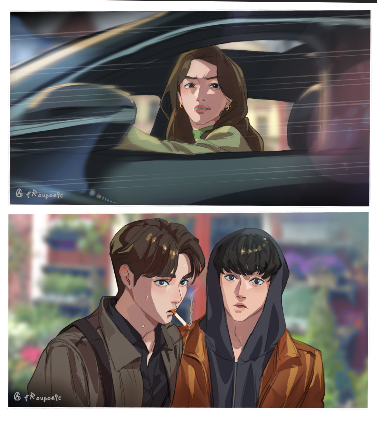 Frouponic's tweet photo. Jaein accidentally finds the two lovebirds out on a walk

#포핸즈 #FourHandsTwoSonatas #jeongpio https://t.co/ug9o4kjTyv