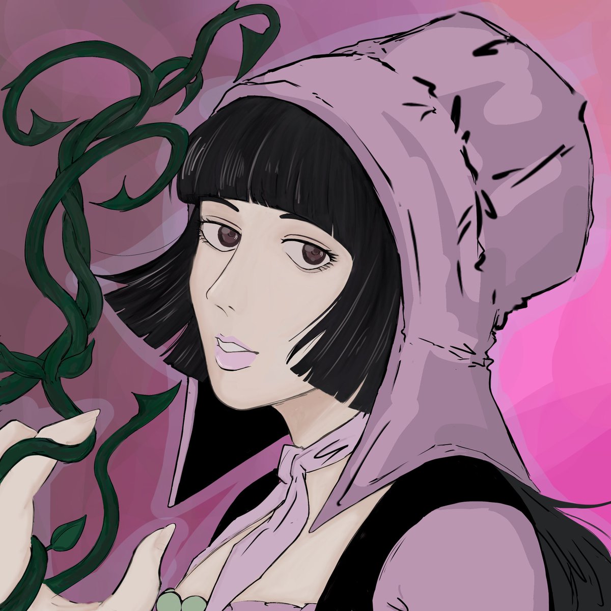 1MOKENPIUMA1's tweet photo. 久しぶりに女の子描いて大成功したんで、こんな偽花京院や偽アブドゥルじゃなくシュガーマウンテンを見てください
いいでしょう？ホラっ！ https://t.co/Q6FKzldk4x