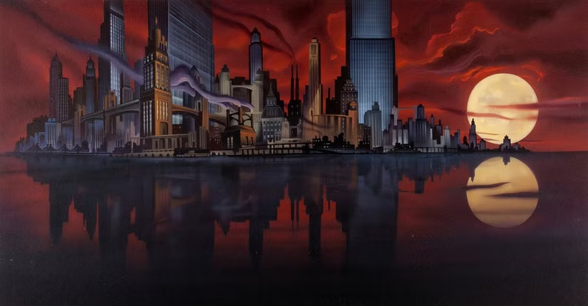 homeofdcu's tweet photo. DCU Gotham having a red skyline is a great way to distinguish it from the Reevesverse Gotham. https://t.co/bLO3apXylI