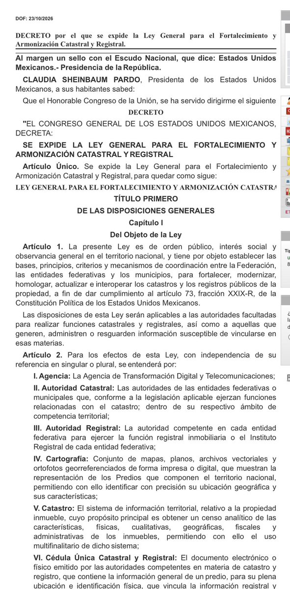 GarridoDiego_'s tweet photo. Ya publicaron su ley de armonización catastral. 

Ahí viene la peligrosa “actualización” catastral. La Jefa de Gobierno y sus secretarios han dicho que no habrá predialazo.

Es importante que no hagan la  “actualización” de valor catastral a valor comercial, porque ello implicaría el aumento en lo que se paga.

https://t.co/VXGNtSeVEl