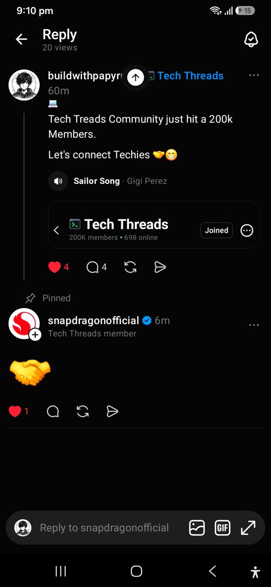 papyrus_dev's tweet photo. Big respect for @Snapdragon
@Snapdragon_IN This brother replies to almost every post of mine. ❤️

Creators who engage with small accounts and support the community deserve more appreciation.

Keep supporting each other. That's how we grow together! 🚀 https://t.co/BYYtajnmtR